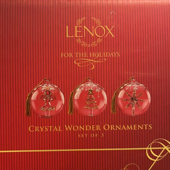 Lenox Crystal Windsor Ornaments  set of 3 - Picture 9 of 11